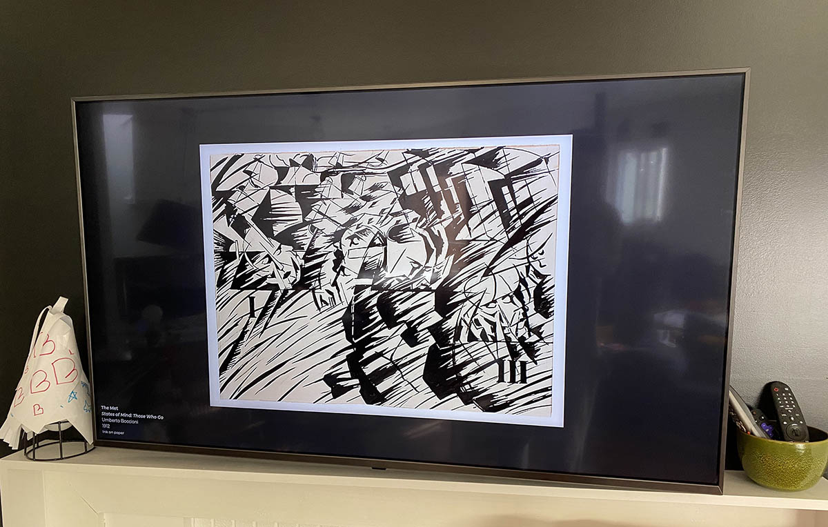 An artwork on the screen from The Met by Umberto Boccioni