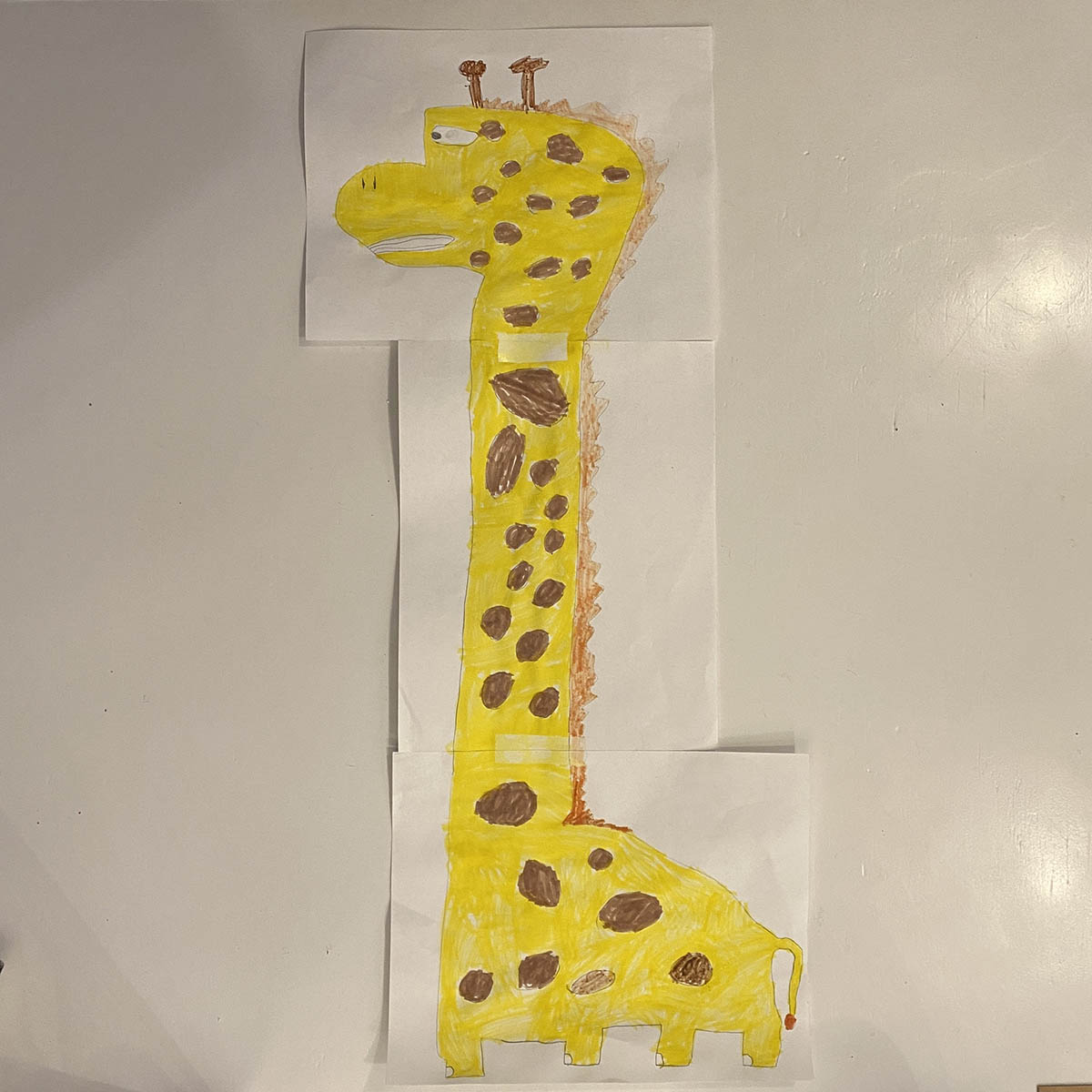 Kids drawing of a giraffe